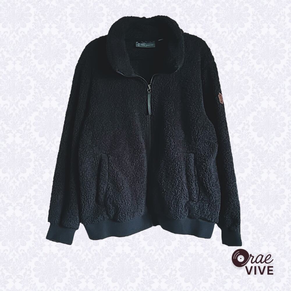 Free Country Women's Black Butter Pile Sherpa Full Zip Jacket XXL